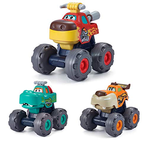 Toy Cars for 1-3 Year Old Boys Creative Decorative Models of Pull-Back Vehicles Drink with Sound and Light for Children Girls and Boys. Green Pull Back Toy Cars 